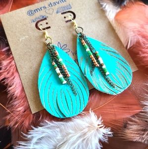 Native American beaded teardrop earrings